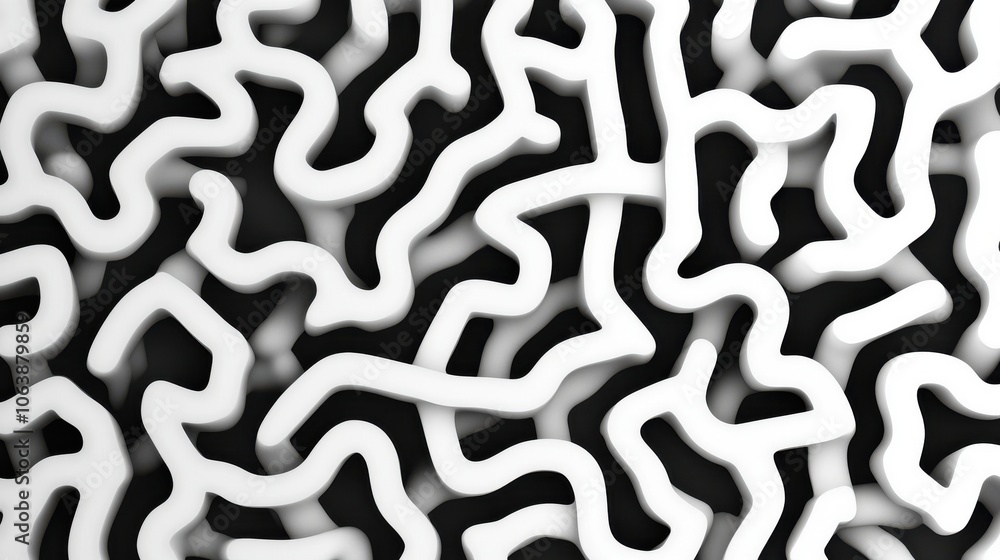 Poster abstract line art texture with flowing contours and varying shades of gray, creating a dynamic visua