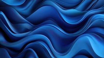 Obraz premium A mesmerizing swirl of translucent blue waves creates a serene and calming atmosphere, perfect for backgrounds.