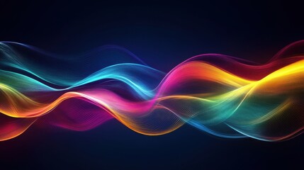 Obraz premium A vibrant abstract background featuring flowing waves of pink and blue, creating a mystical and dynamic atmosphere.