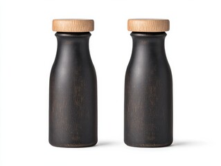 Explore Modern Aesthetic with Stylish Black Wooden Bottles for Home Decor and Functional Use