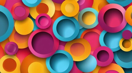 Colorful abstract pattern featuring swirling circles in vibrant hues, creating a lively and modern design.