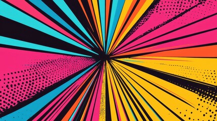 Fototapeta premium A vibrant burst of colors radiates outward, creating a dynamic and energetic design full of lively patterns.