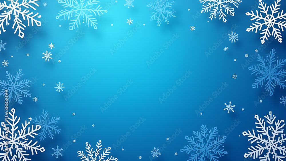 Poster a blue christmas card features a white snowflake design in vector format available as an eps file of