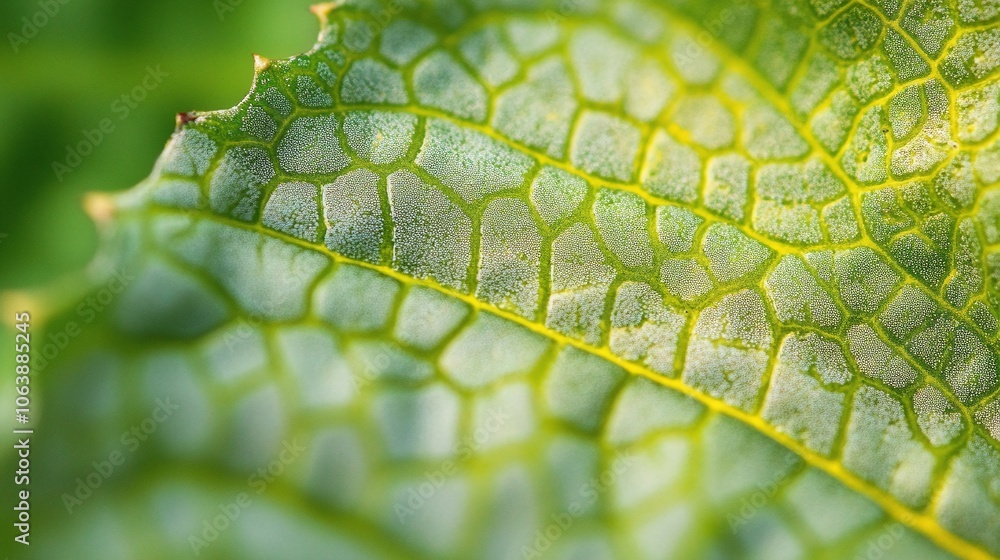 Poster detailed macro shot of leaf texture and pattern
