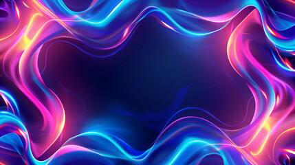 Colorful Glowy Wavy Frame Abstract Background
