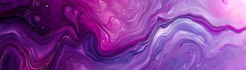 Abstract Swirling Purple and Pink Liquid Acrylic Painting