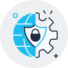 Online Security Vector Icon. Secured from Cyber Attack logo