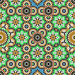 Seamless arabic ornament based on traditional arabic art. Geometric mosaic.	
