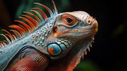 Fototapeta premium close-up eyes of iguana
