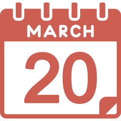 20 March Vector Icon Design