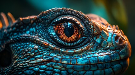Fototapeta premium close-up eyes of iguana