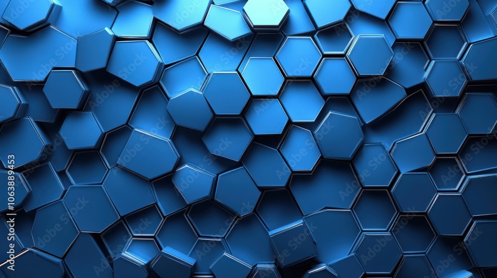 Poster a mesmerizing abstract background featuring shimmering blue geometric shapes in a dynamic arrangemen
