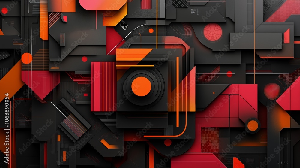 Poster abstract geometric background in multicolored pastel shades and minimalistic style. details and arch