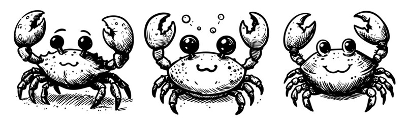 Obraz premium crab vector illustration decoration nature cute happy 