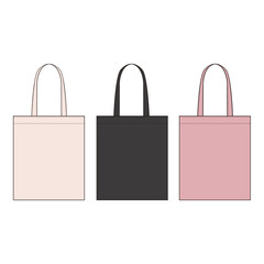 Multi Color Tote Bag Collection Design Set
