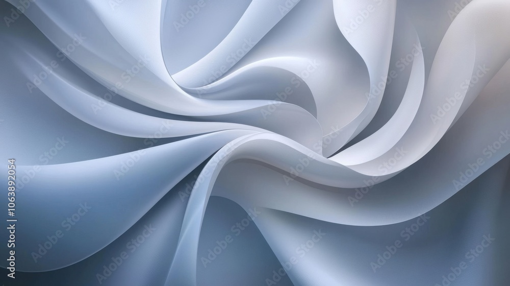 Poster Abstract soft white curves create a serene and calming atmosphere.