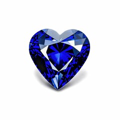 Fototapeta premium Heart-Shaped Blue Sapphire Gemstone on White Background 