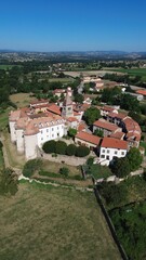 drone photo Pommiers-en-Forez castle france europe
