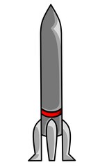 An illustration depicts a missile isolated on a white background with high quality