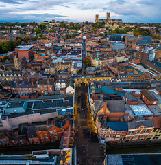 View of Lincoln Cathedral,  a Church of England cathedral in Lincolnshire, England
