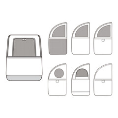 Car Door Design Technical Drawing Set

