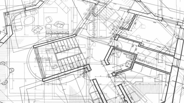 Architecture design: blueprint plan - vector illustration of a plan modern residential building / technology, industry, business concept illustration: real estate, building, construction, architecture