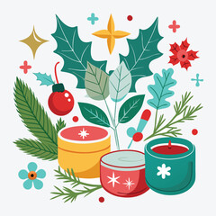 Christmas Day, Mistletoe Miracle Salve silhouette white background illustration, Generative Ai,