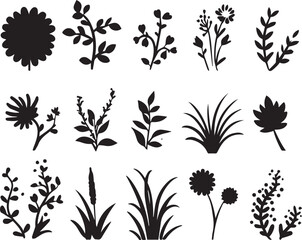 Set plants. Hand drawn vector illustration