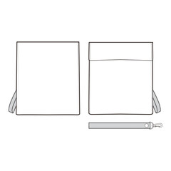 Modern Tablet Sleeve Technical Drawing Template Double View Vector

