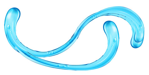 blue water splash on a white background