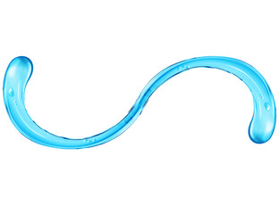 blue water splash on a white background