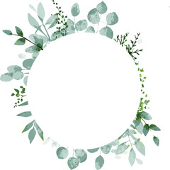 Greenery Circle Floral Wreath Wedding Invitation