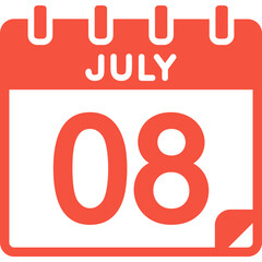 8 July Vector Icon Design