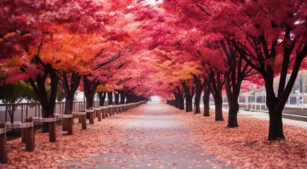 Fototapeta premium autumn in the park, trees in the park, autumn seasone, autumn scene in the park, beautiful trees in autumn