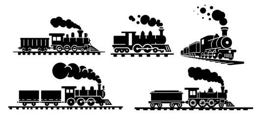 train locomotive transport vintage travel retro vector antique metal