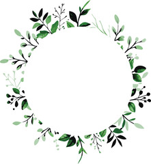 Fototapeta premium Botanical Greenery Wreath Frame Blank Space Design