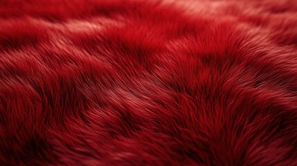 Fototapeta premium Detailed close-up of vibrant red fur texture showcasing softness and depth under natural light conditions