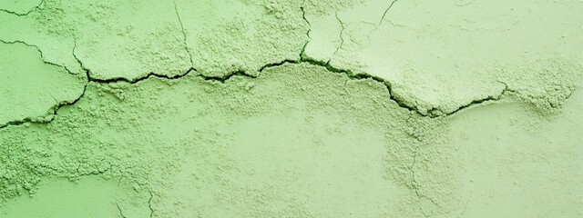 Obraz premium Close-up view of bright green matcha powder with intricate cracks forming shapes, showcasing texture and fine detail