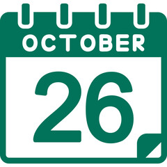 26 October Vector Icon Design