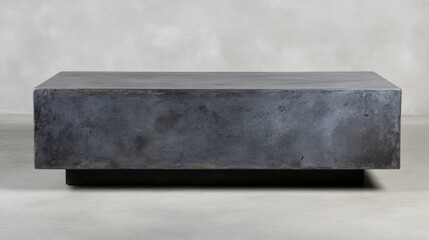Minimalist coffee table in a sleek, modern design, showcasing a textured surface and a sturdy base, Ideal for interior design projects, home decor inspiration, or furniture catalogs,