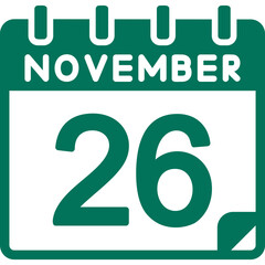 26 November Vector Icon Design