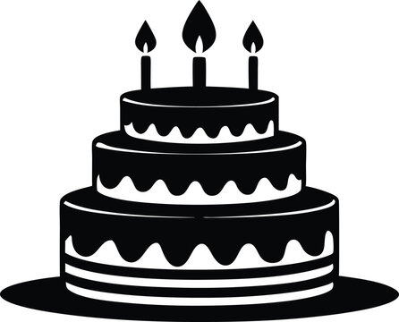 recommend clip art: Birthday cake silhouette vector, birthday cake icon 