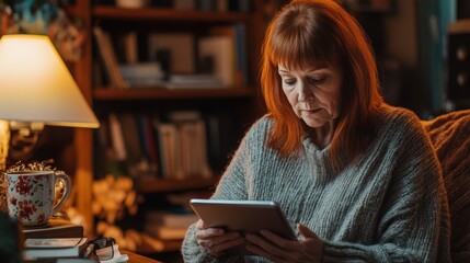 The Woman with Tablet in Cozy