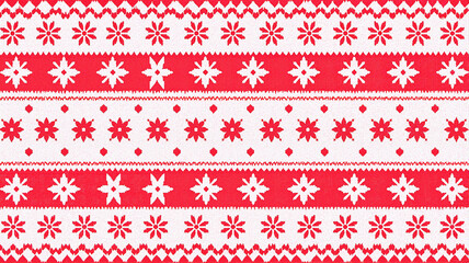 Red and white Nordic Christmas pattern