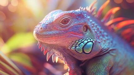 Fototapeta premium close up of iguana face