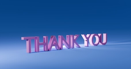 Fototapeta premium Thank You text 3D render, Gratitude and appreciation concept, awarding for service.
