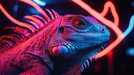 Fototapeta premium close up of iguana face