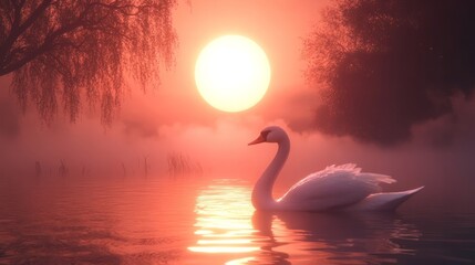 Fototapeta premium swan on the lake