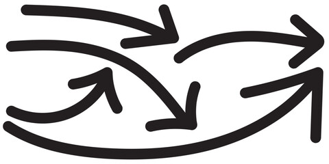 Hand painted arrow drawn with ink brush.