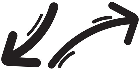 Long curvy hand drawn arrow vector